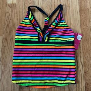 NWT Xhileration Girl Tankini Top Sz XL 14/16